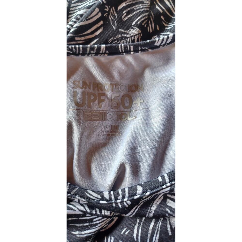 32 Degrees Womens UPF 50+ Rash Guard Shirt Size M Black White Long Sleeve Swim - Picture 6 of 8
